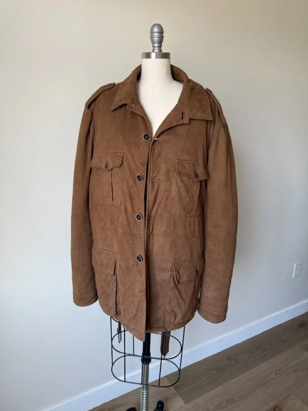 Robert Comstock Suede Jacket XXL | Safari Field Coat | Tan Brown | Vintage